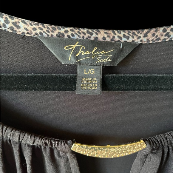 Thalia Sodi Black Sheath Dress 3/4 Sleeve Crew Neck - Picture 8 of 8